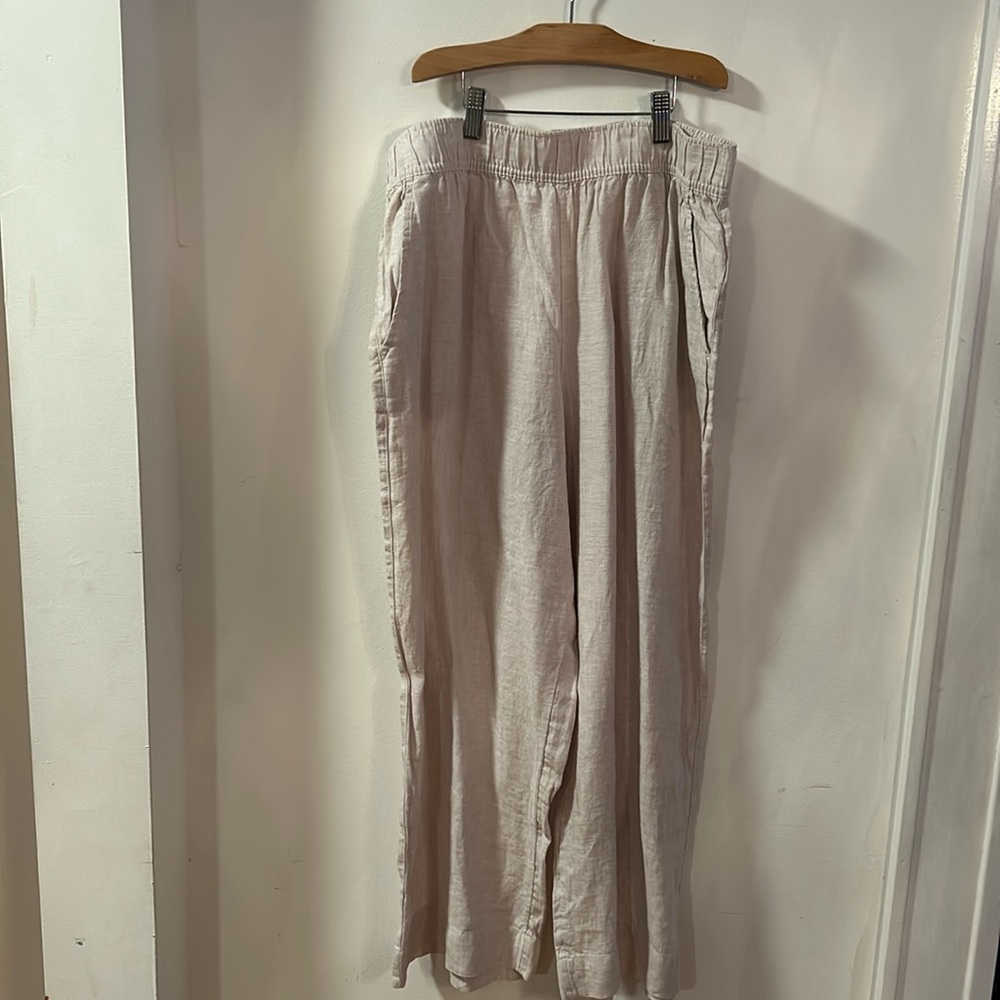 Tahari 100%linen wide legged pants NWOT